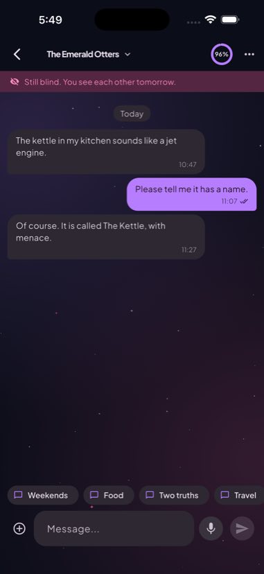 A conversation inside a match
